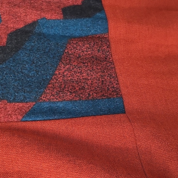 Cfait Pour Vous Paris Burnt Orange Sweater dress Geometric Cowl neckline - Picture 10 of 13